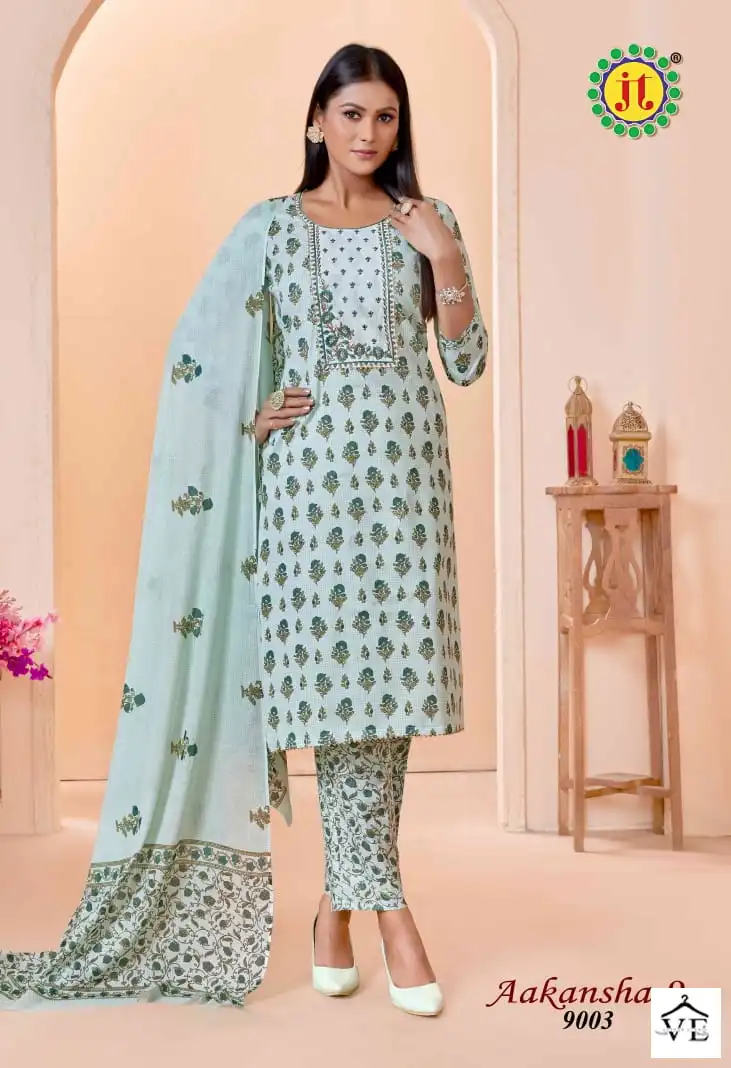 Jt Aakansha Vol 9 Lawn Cotton Wholesale Salwar Suit Catalog — Wholesale Salwar Suits, MPA wholesale from Surat - Gallery Image 9