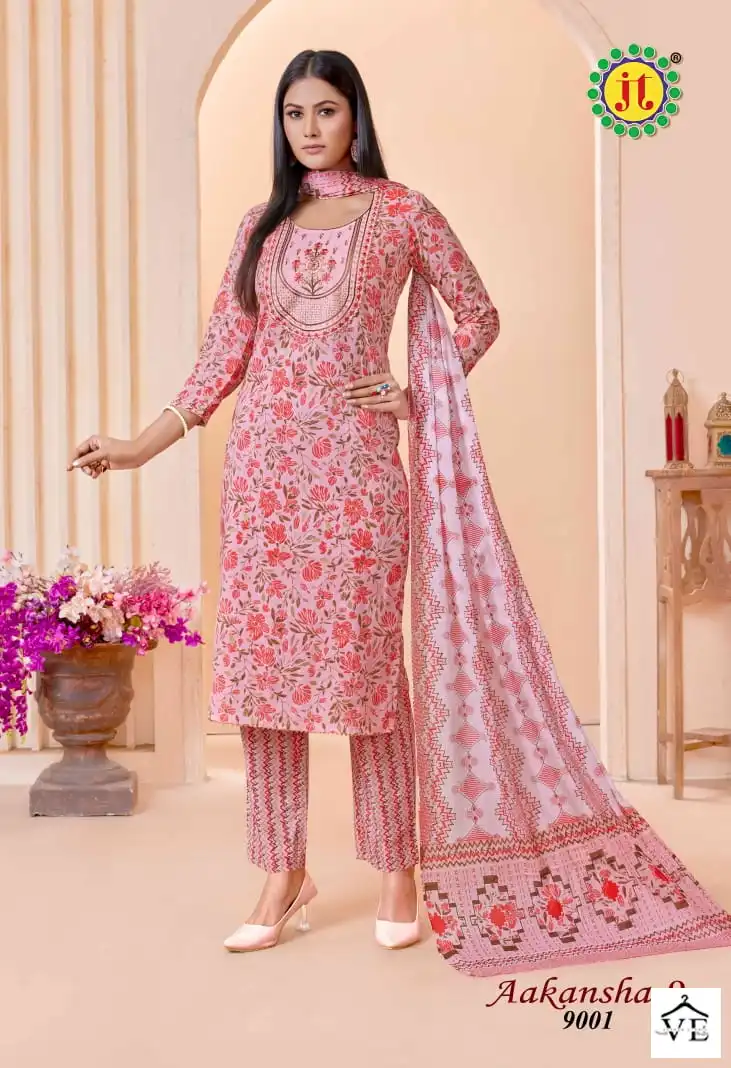 Jt Aakansha Vol 9 Lawn Cotton Wholesale Salwar Suit Catalog — Wholesale Salwar Suits, MPA wholesale from Surat - Gallery Image 10