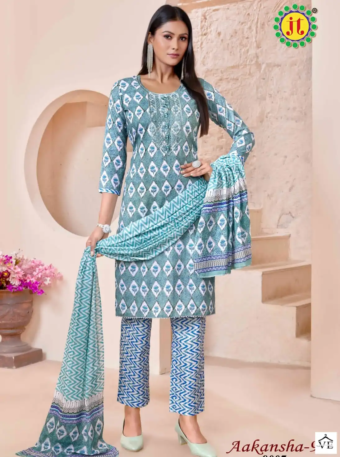 Jt Aakansha Vol 9 Lawn Cotton Wholesale Salwar Suit Catalog — Wholesale Salwar Suits, MPA wholesale from Surat — view 1