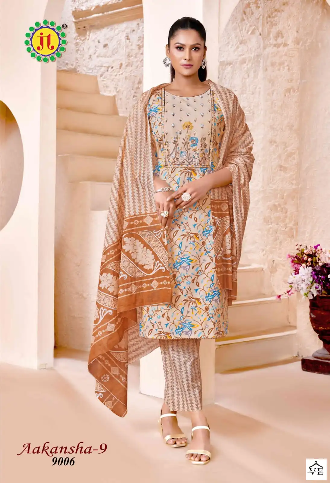 Jt Aakansha Vol 9 Lawn Cotton Wholesale Salwar Suit Catalog — Wholesale Salwar Suits, MPA wholesale from Surat - Gallery Image 3