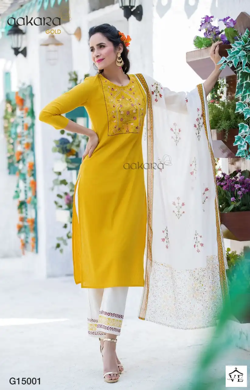 Aakara Gold Vol 15 Cotton Wholesale Readymade Salwar Suit Catalog — Wholesale Salwar Suits, MPA wholesale from Surat - Gallery Image 2