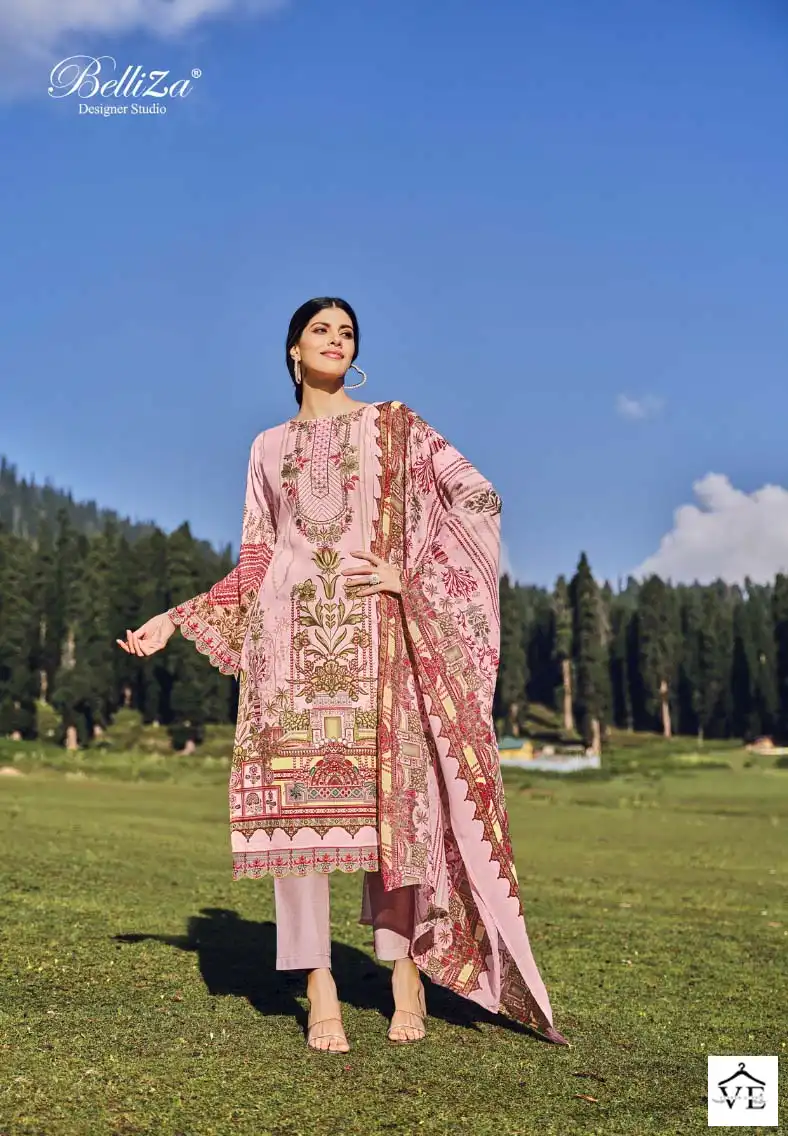 Belliza Designer Aalia Cotton Wholesale Self Embroidery Work Salwar Suit Catalog — Wholesale Salwar Suits, Belliza Designer wholesale from Surat - Gallery Image 8