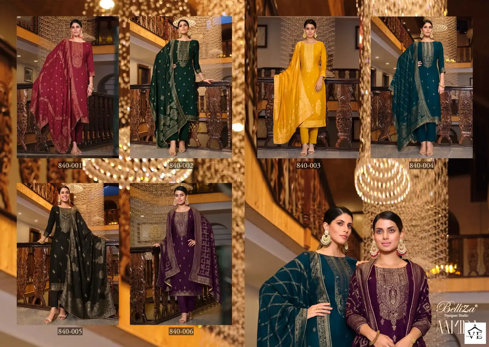 Belliza Designer Aamira Pashmina Wholesale Designer Swarovski Work Winter Wear Salwar Suit Catalog — Wholesale Salwar Suits, Belliza Designer wholesale from Surat — view 8