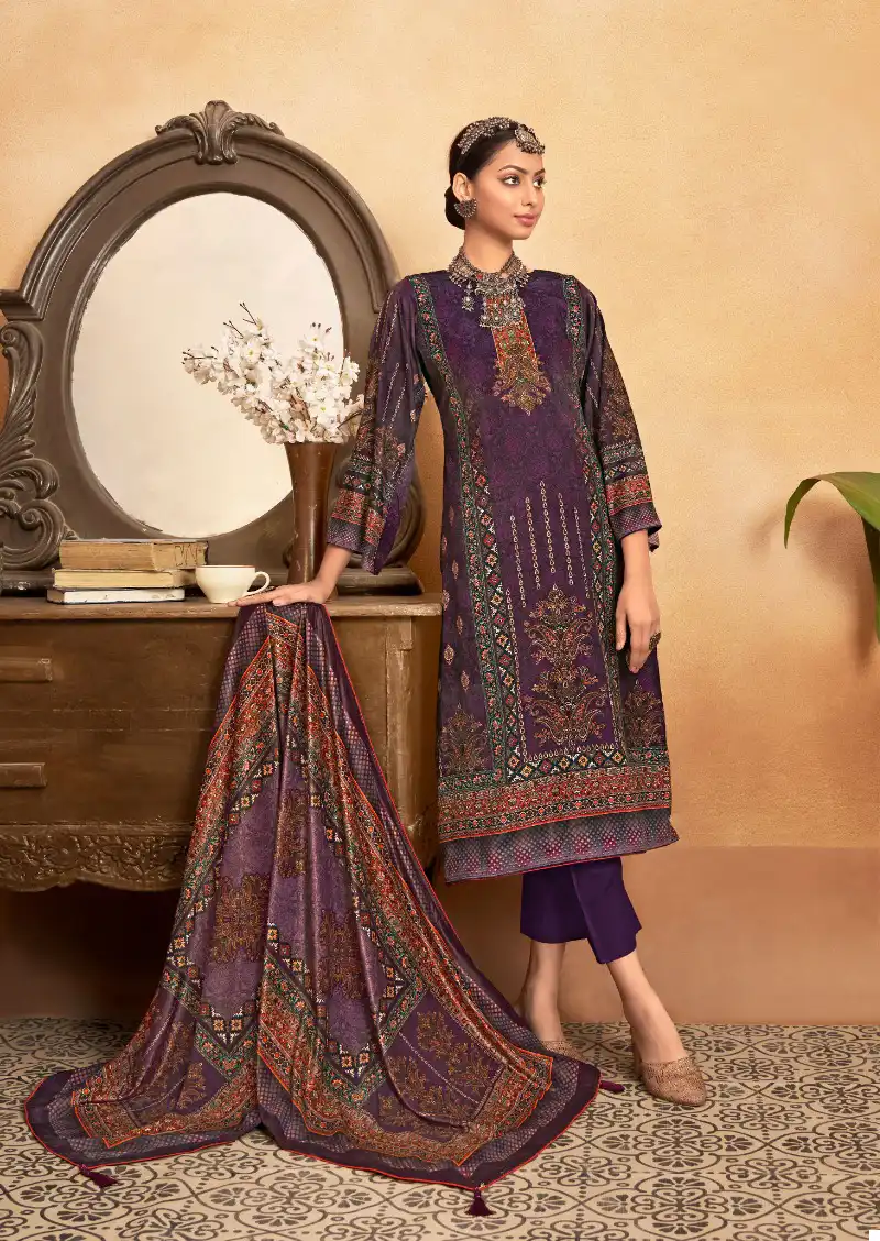 Levisha Aarzoo Pure 9000 Velvet Wholesale Winter Wear Suits Catalog — Wholesale Salwar Suits, Levisha wholesale from Surat - Gallery Image 2