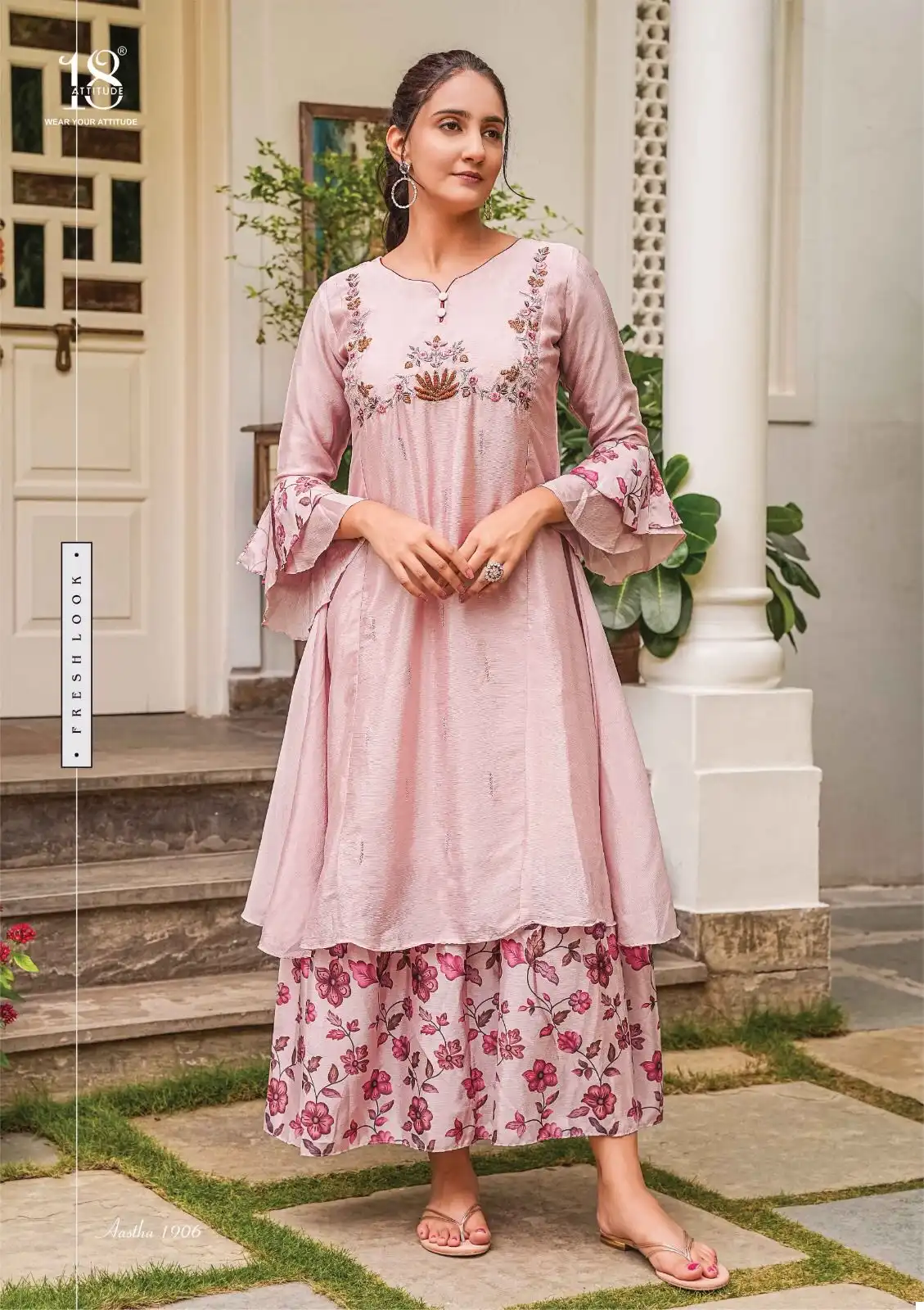 18 Attitude Aastha Vol 19 Premium Bemberg Viscose Georgette Wholesale One-Piece Kurtis — Wholesale Kurtis, MPA wholesale from Surat - Gallery Image 6