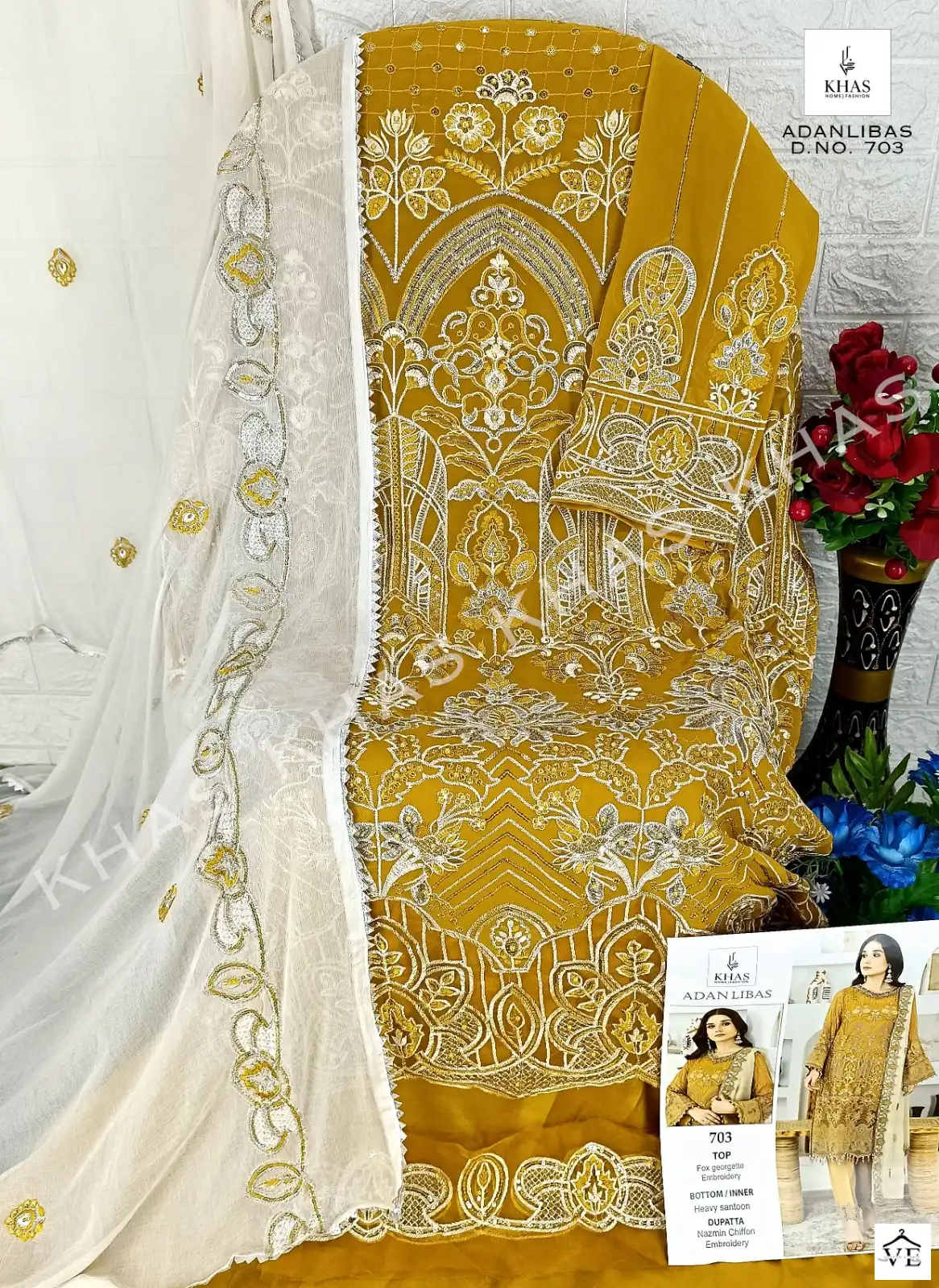 Khas Fashion Adan Libas Georgette Wholesale Designer Pakistani Salwar Suit — Wholesale Salwar Suits, Khas wholesale from Surat - Gallery Image 6