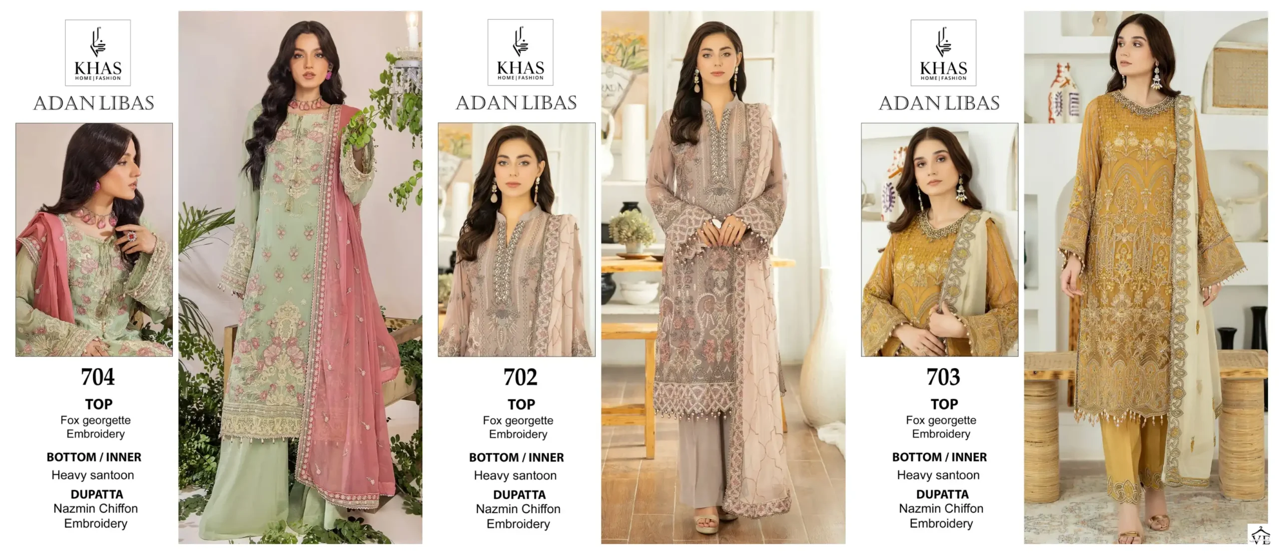 Khas Fashion Adan Libas Georgette Wholesale Designer Pakistani Salwar Suit — Wholesale Salwar Suits, Khas wholesale from Surat — view 7