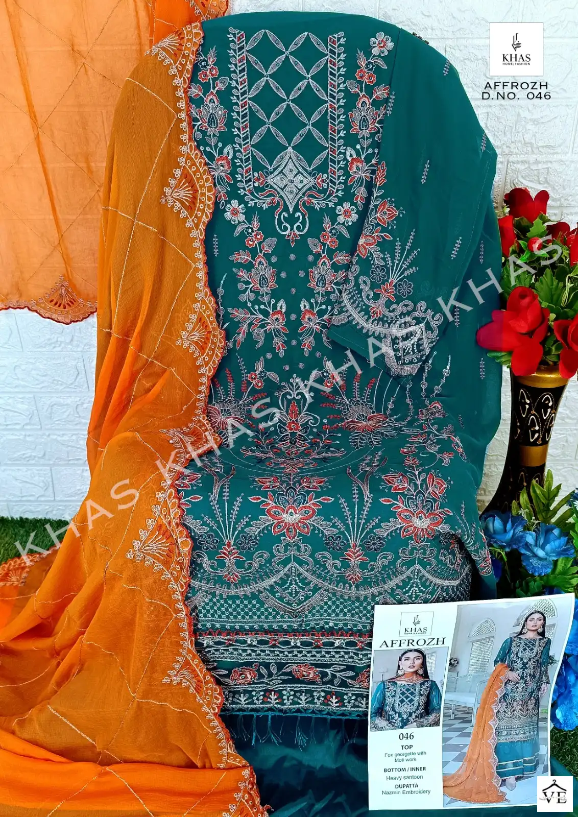 Khas Fashion Affrozh Georgette Wholesale Designer Pakistani Salwar Suit — Wholesale Salwar Suits, Khas wholesale from Surat - Gallery Image 4