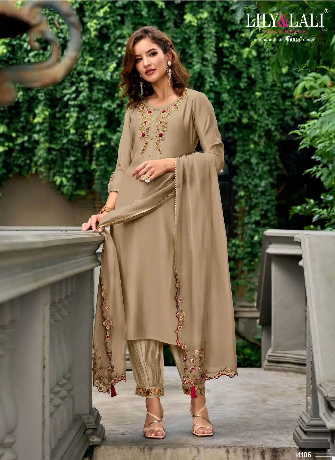 Lily & Lali Afghani Milan Silk Wholesale Readymade Suits Catalog — Wholesale Readymade Suit, Lily & Lali wholesale from Surat - Gallery Image 6