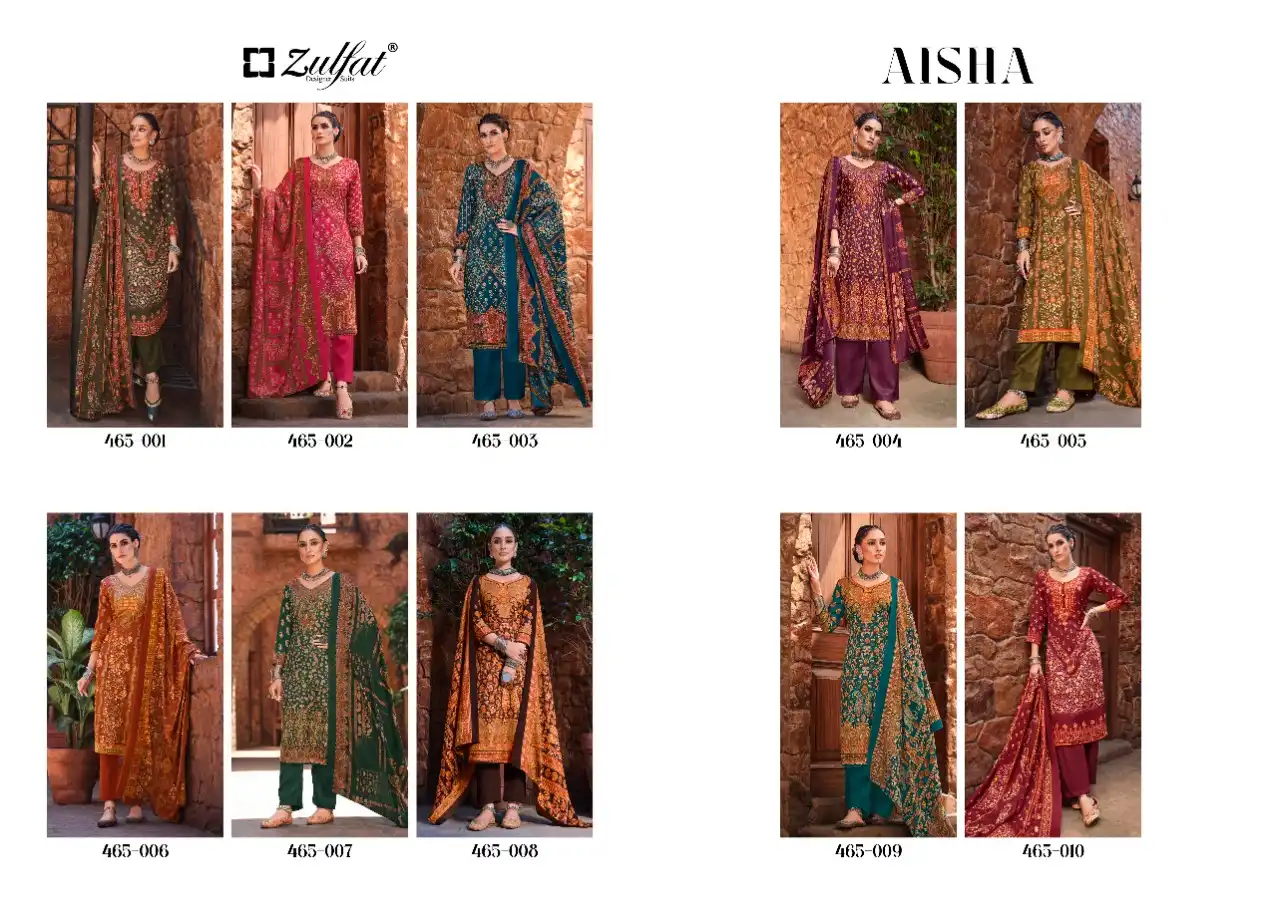 Zulfat Designer Aisha Pashmina Wholesale Winter Wear Salwar Suit Catalog — Wholesale Salwar Suits, MPA wholesale from Surat — view 11