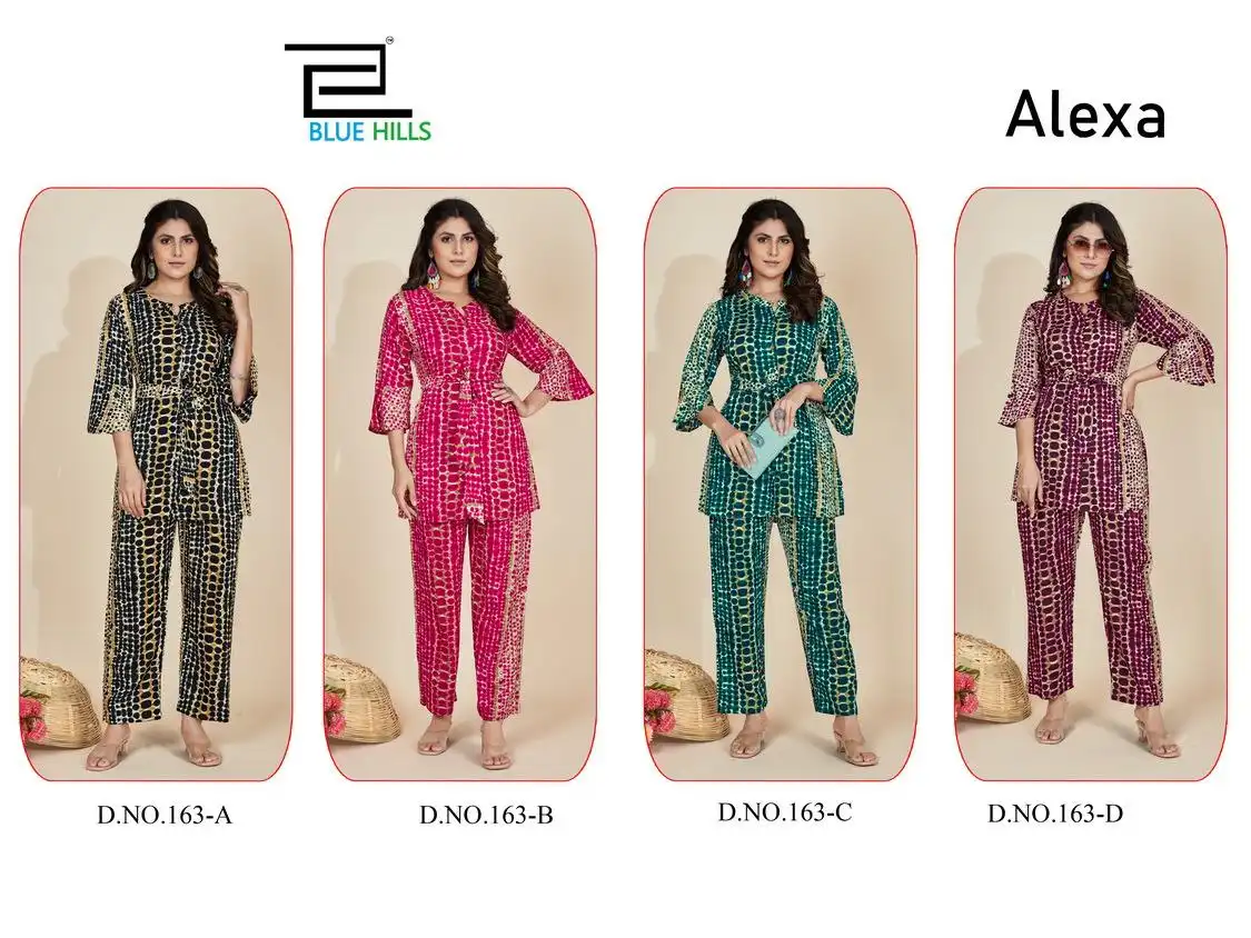 Blue Hills Alexa Rayon Wholesale Fancy Causal Wear Cord Sets Catalog — Wholesale Kurtis, Blue Hills wholesale from Surat — view 5
