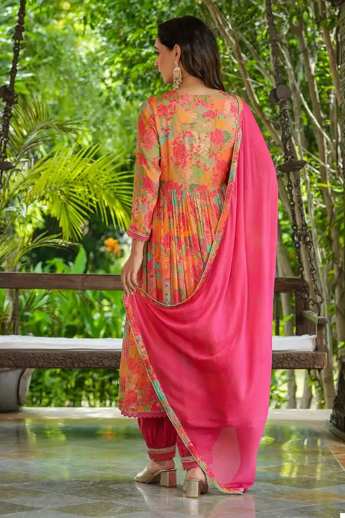 M Prints Alia Cut Collection Chinon Wholesale Designer Readymade Salwar Suit Catalog — Wholesale Salwar Suits, MPA wholesale from Surat - Gallery Image 4