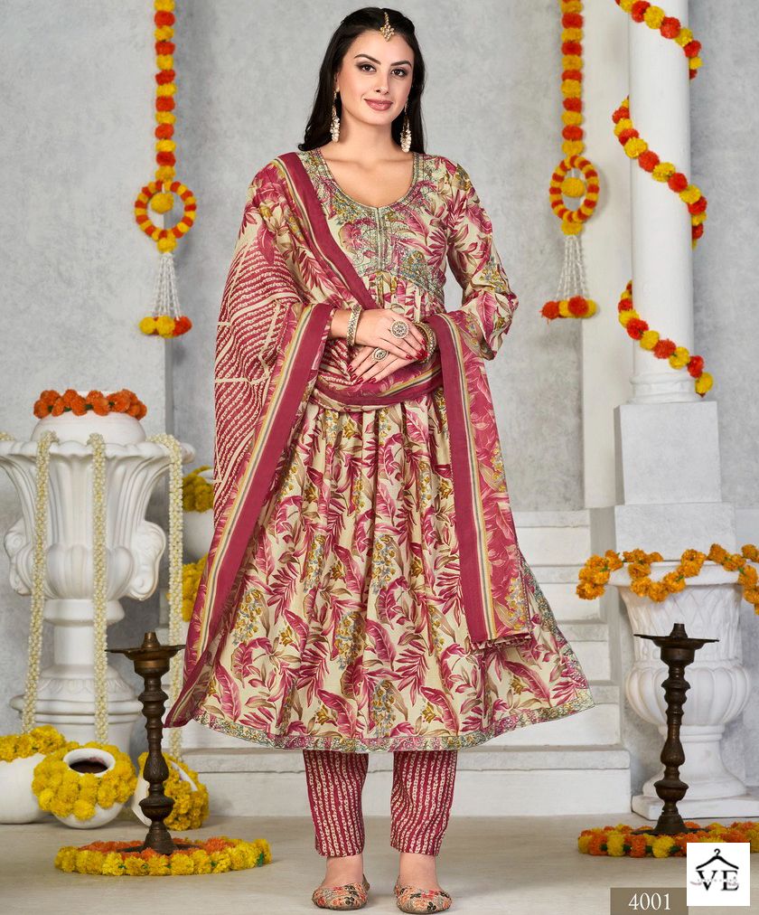 Radhika Lifestyle Alia Vol 4 Muslin Wholesale Fancy Embroidery Work Alia Cut Readymade Salwar Suit Catalog - 6 Pcs Set — Wholesale Salwar Suits, MPA wholesale from Surat — view 1