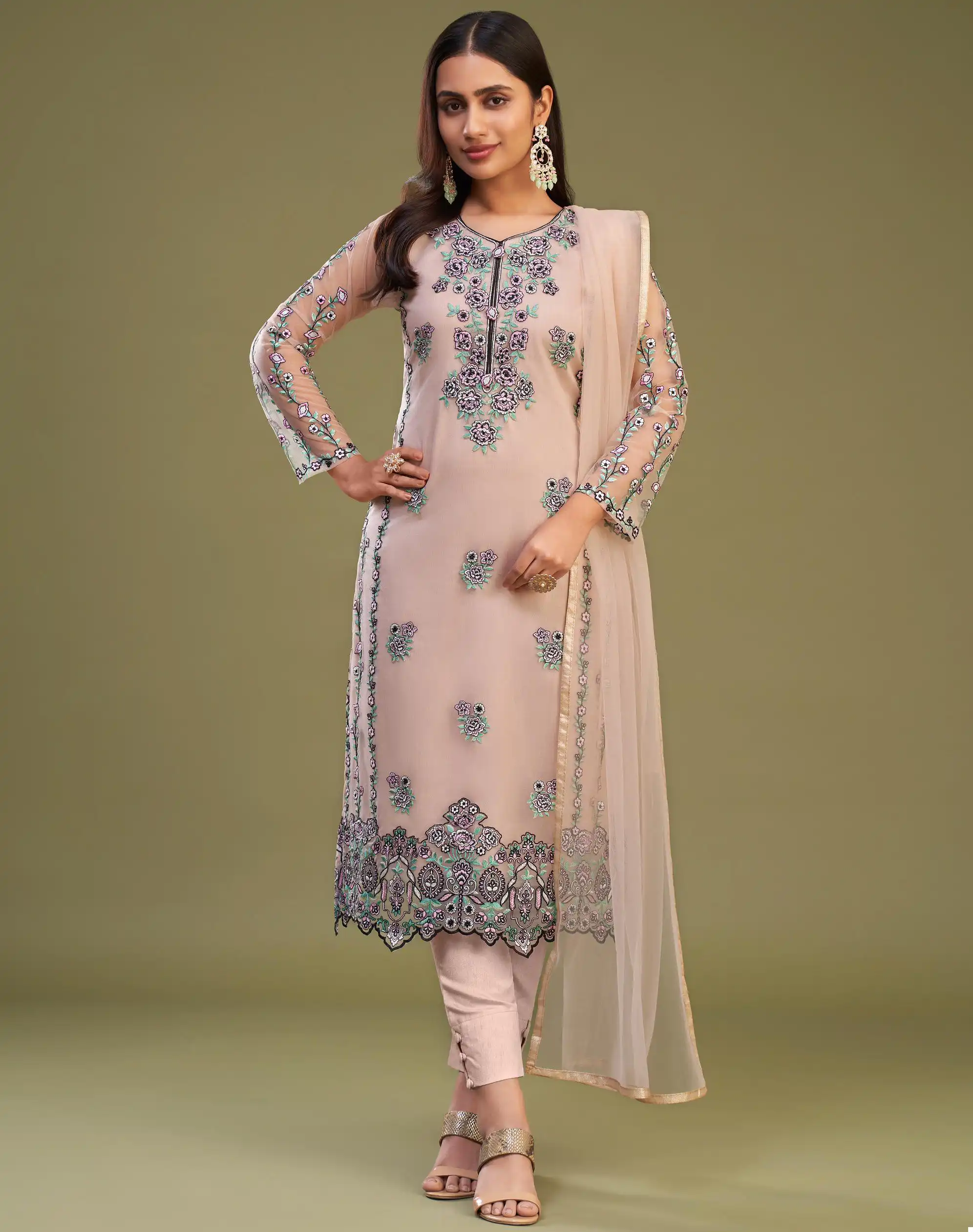 Alizeh Almora Vol-8 Net Wholesale Designer Suits — Wholesale Salwar Suits, Alizeh wholesale from Surat — view 1
