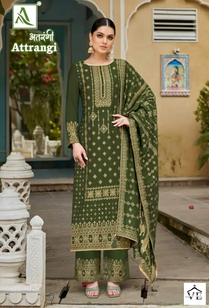 Alok Suits Attrangi Pashmina Wholesale Heavy Hand Work Designer Winter Wear Salwar Suit Catalog — Wholesale Salwar Suits, Alok Suit wholesale from Surat — view 2