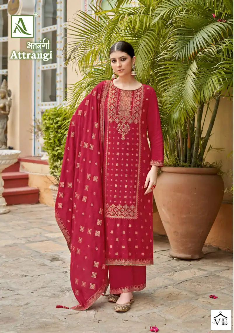 Alok Suits Attrangi Pashmina Wholesale Heavy Hand Work Designer Winter Wear Salwar Suit Catalog — Wholesale Salwar Suits, Alok Suit wholesale from Surat — view 4