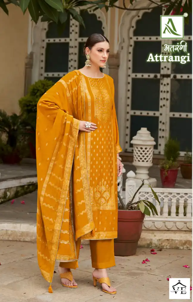 Alok Suits Attrangi Pashmina Wholesale Heavy Hand Work Designer Winter Wear Salwar Suit Catalog — Wholesale Salwar Suits, Alok Suit wholesale from Surat — view 5