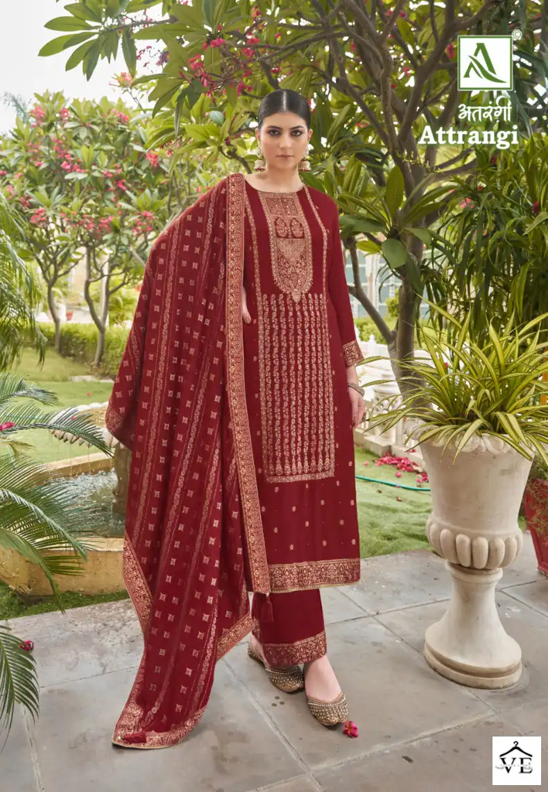 Alok Suits Attrangi Pashmina Wholesale Heavy Hand Work Designer Winter Wear Salwar Suit Catalog — Wholesale Salwar Suits, Alok Suit wholesale from Surat — view 6