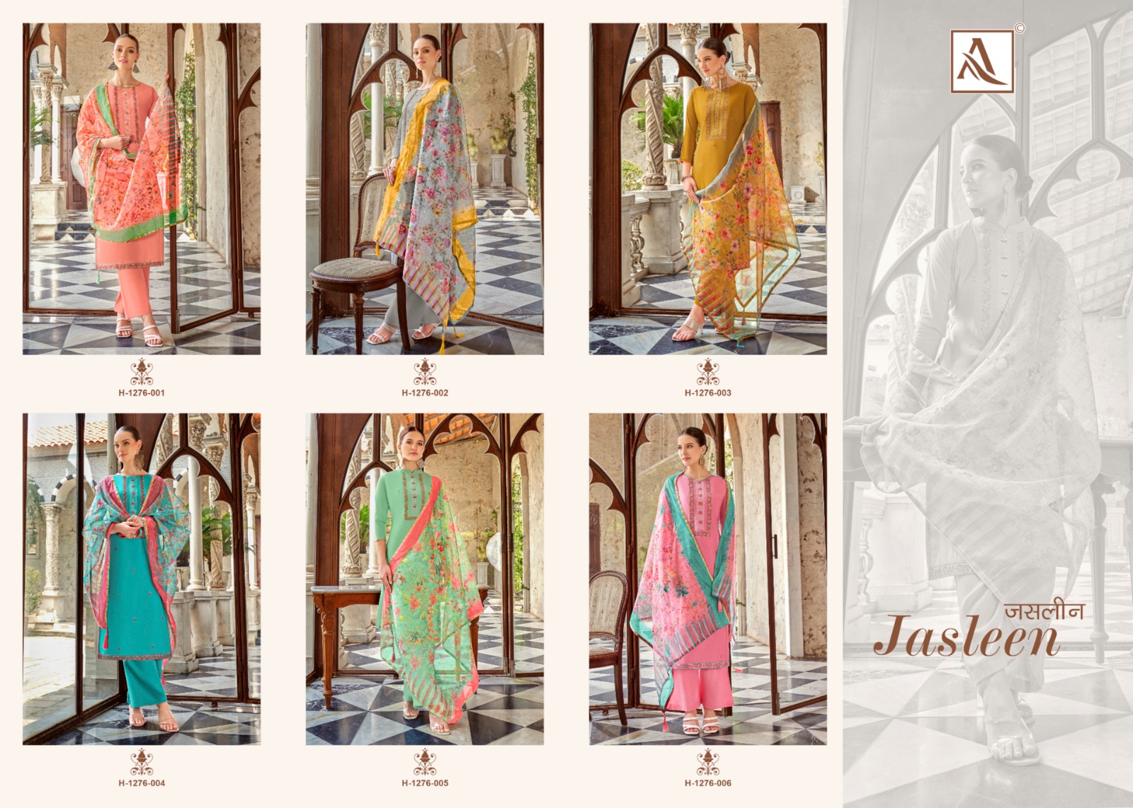 Alok Suits Jasleen Viscose Wholesale Fancy Embroidery Work Salwar Suit Catalog — Wholesale Salwar Suits, Alok Suit wholesale from Surat — view 7