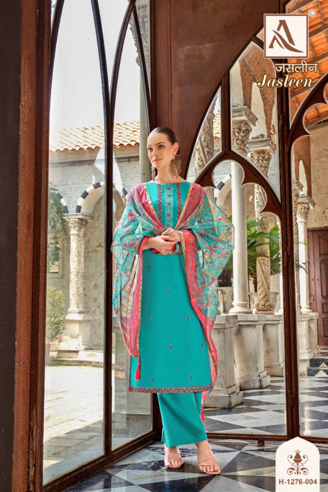 Alok Suits Jasleen Viscose Wholesale Fancy Embroidery Work Salwar Suit Catalog — Wholesale Salwar Suits, Alok Suit wholesale from Surat - Gallery Image 2