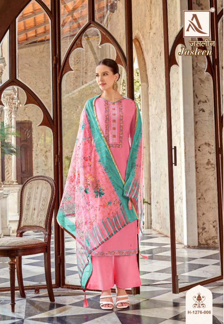 Alok Suits Jasleen Viscose Wholesale Fancy Embroidery Work Salwar Suit Catalog — Wholesale Salwar Suits, Alok Suit wholesale from Surat - Gallery Image 4
