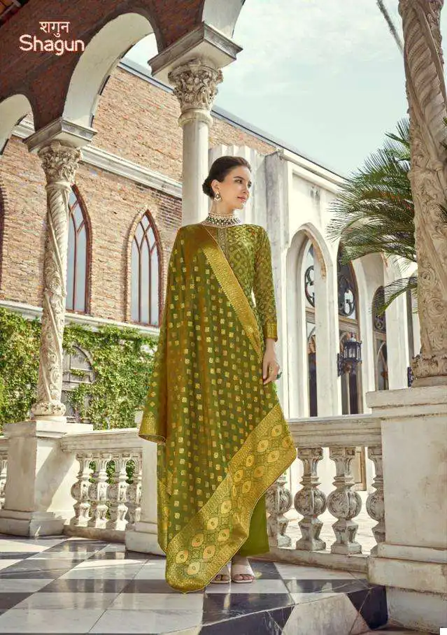 Alok Suits Shagun Viscose Jacquard Wholesale Designer Suits Catalog — Wholesale Salwar Suits, Alok Suit wholesale from Surat - Gallery Image 3