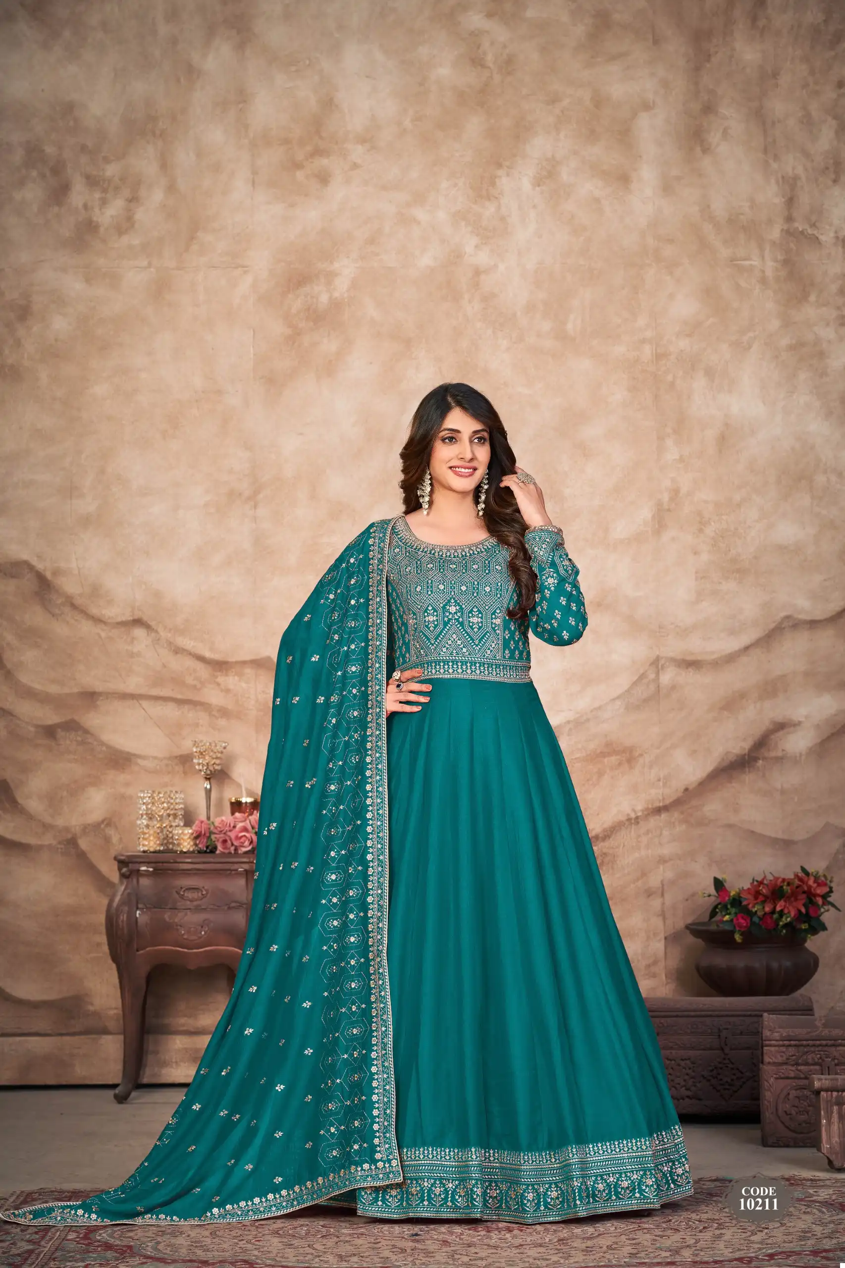 Anjubaa Vol 21 Art Silk Wholesale Designer Suits Catalog — Wholesale Salwar Suits, MPA wholesale from Surat - Gallery Image 2