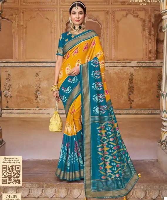 Vipul Aroma Silk Plus Vol-2 Smooth Patola Silk Wholesale Wedding Saree Catalog — Wholesale Sarees, MPA wholesale from Surat — view 1