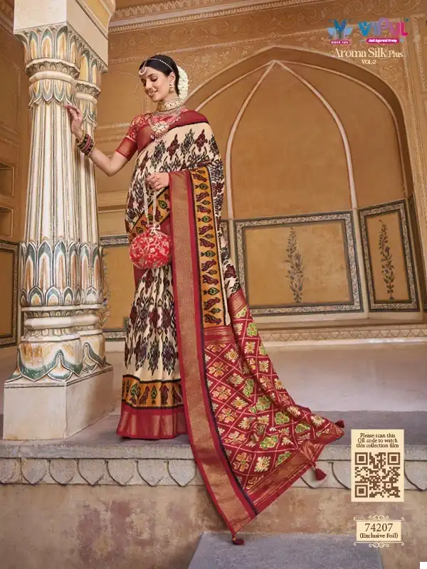 Vipul Aroma Silk Plus Vol-2 Smooth Patola Silk Wholesale Wedding Saree Catalog — Wholesale Sarees, MPA wholesale from Surat - Gallery Image 3