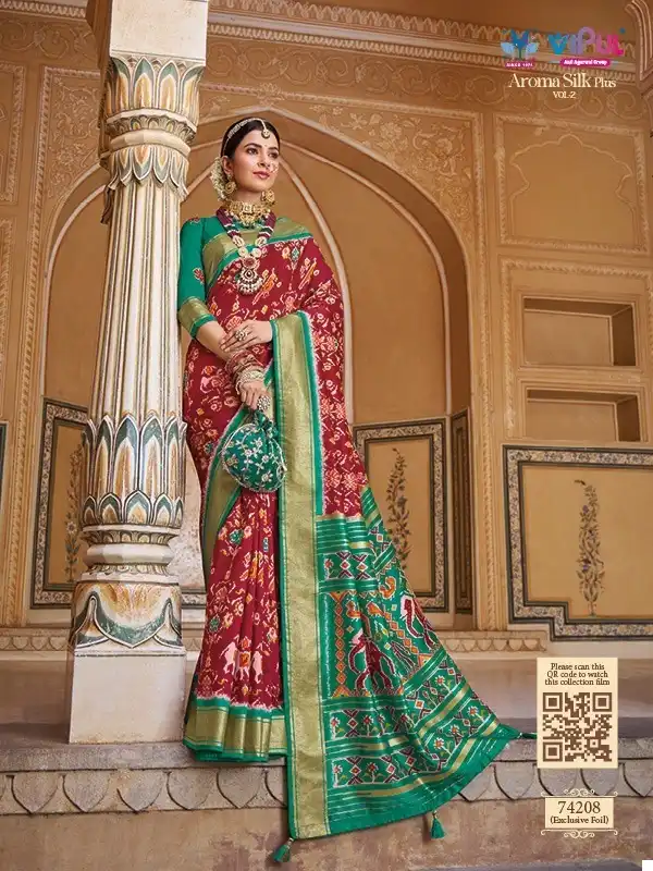 Vipul Aroma Silk Plus Vol-2 Smooth Patola Silk Wholesale Wedding Saree Catalog — Wholesale Sarees, MPA wholesale from Surat - Gallery Image 4