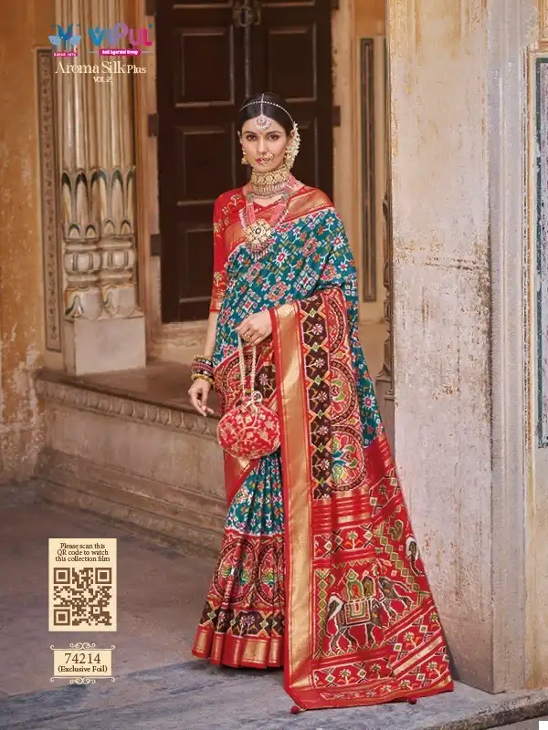 Vipul Aroma Silk Plus Vol-2 Smooth Patola Silk Wholesale Wedding Saree Catalog — Wholesale Sarees, MPA wholesale from Surat - Gallery Image 8