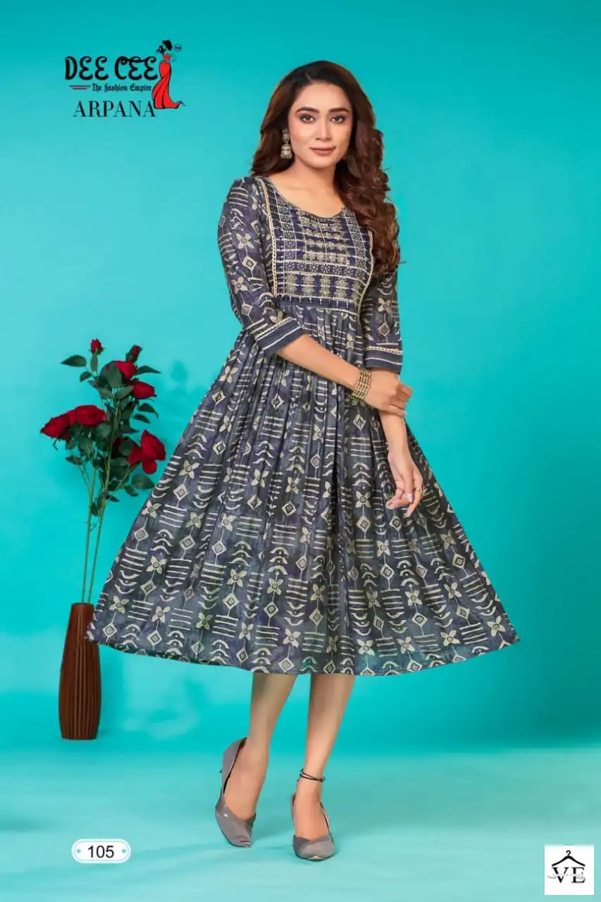 Deecee Arpana Heavy Maschurise Silk Wholesale Long Kurtis Catalog — Wholesale Kurtis, MPA wholesale from Surat - Gallery Image 4