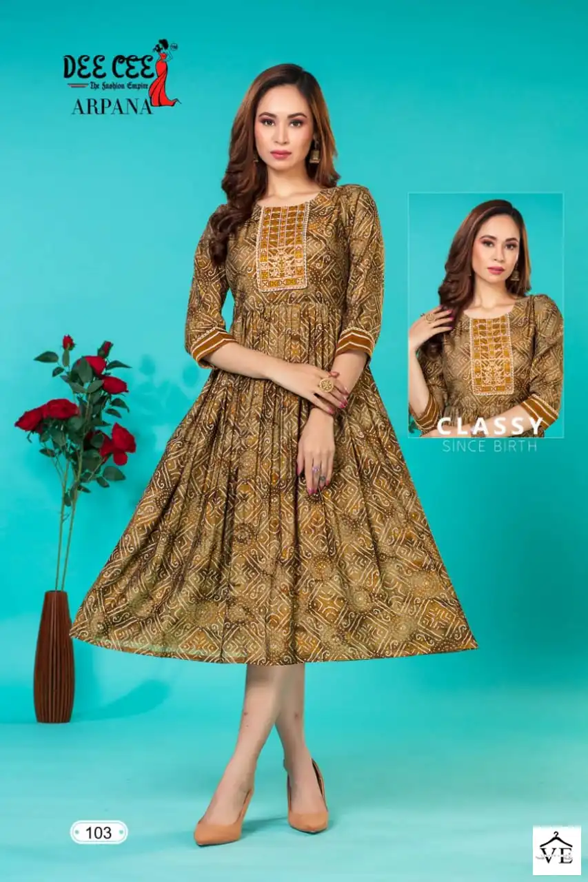 Deecee Arpana Heavy Maschurise Silk Wholesale Long Kurtis Catalog — Wholesale Kurtis, MPA wholesale from Surat - Gallery Image 5