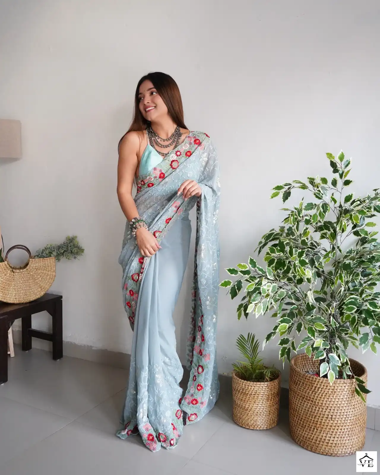 Shree Trends Athiya Georgette Wholesale Designer Sarees Catalog — Wholesale Sarees, MPA wholesale from Surat — view 2