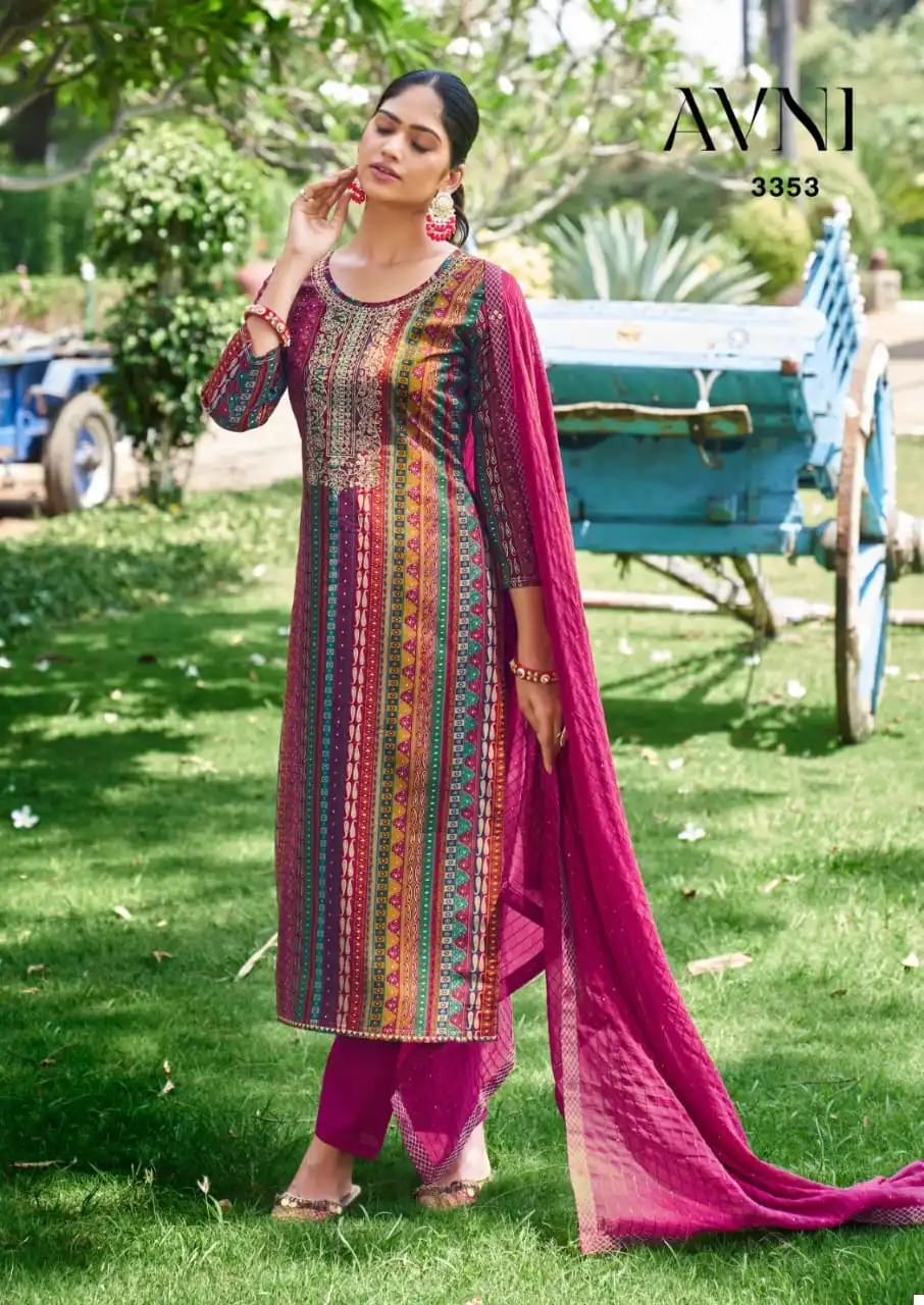 Rang Avni Muslin Wholesale Designer Salwar Suit Catalog — Wholesale Salwar Suits, MPA wholesale from Surat - Gallery Image 3