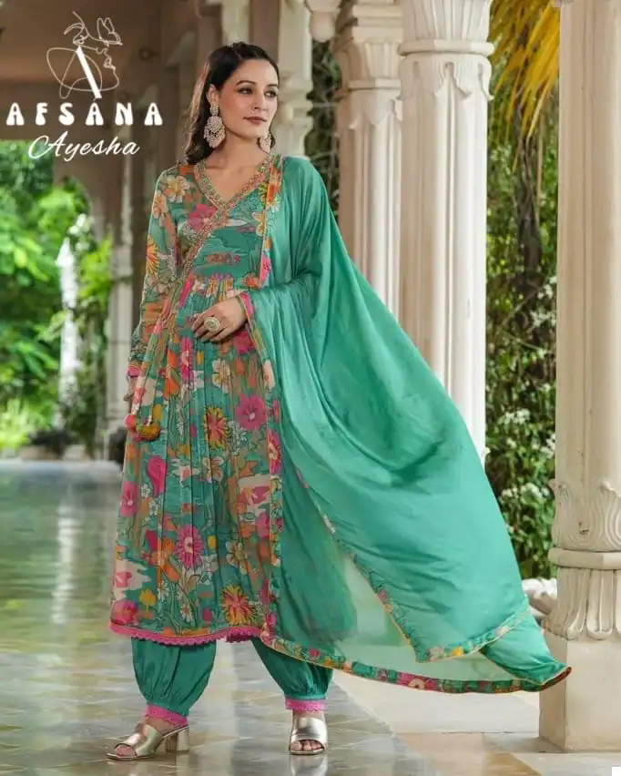 Afsana Ayesha Heavy Chinon Wholesale Readymade Size Set Catalog — Wholesale Salwar Suits, MPA wholesale from Surat — view 2