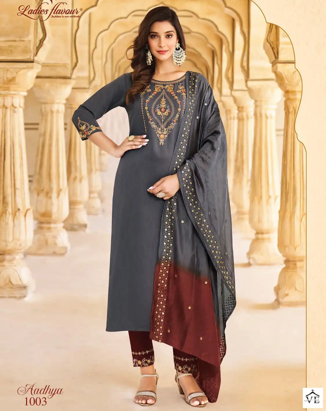 Ladies Flavour Aadhya Hevay Chinon Wholesale Readymade Salwar Suit Catalog — Wholesale Salwar Suits, MPA wholesale from Surat — view 1