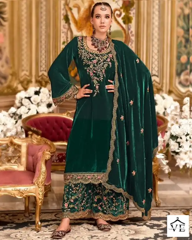 Sargam Aamira Premium 9000 Velvet Wholesale Designer Winter Wear Salwar Suit Catalog — Wholesale Salwar Suits, MPA wholesale from Surat — view 1