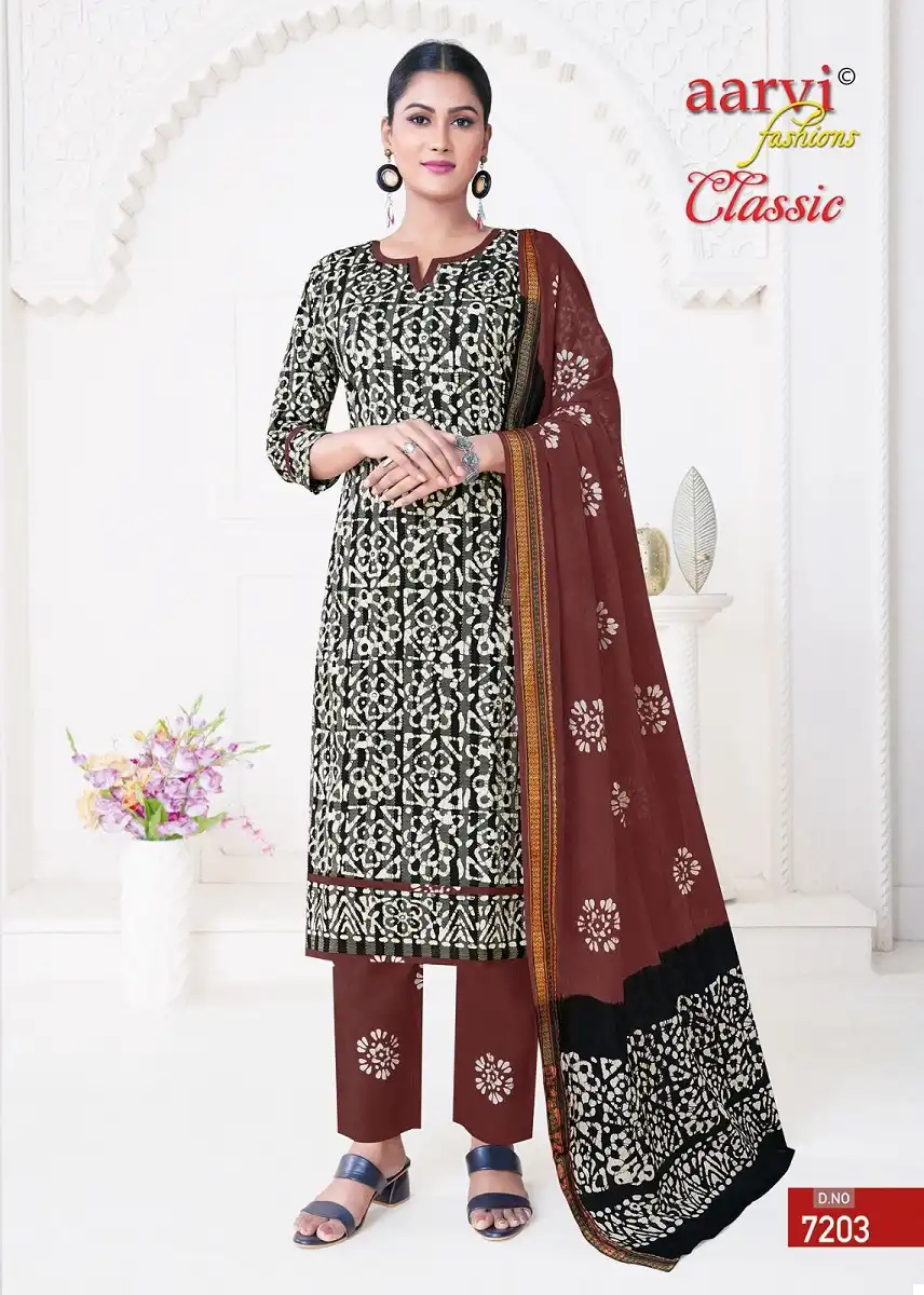 Aarvi Fashion Classic Vol-5 Heavy Weaving Chex Cotton Wholesale Readymade Suit Catalog - 8 Pcs Set — Wholesale Salwar Suits, MPA wholesale from Surat - Gallery Image 3