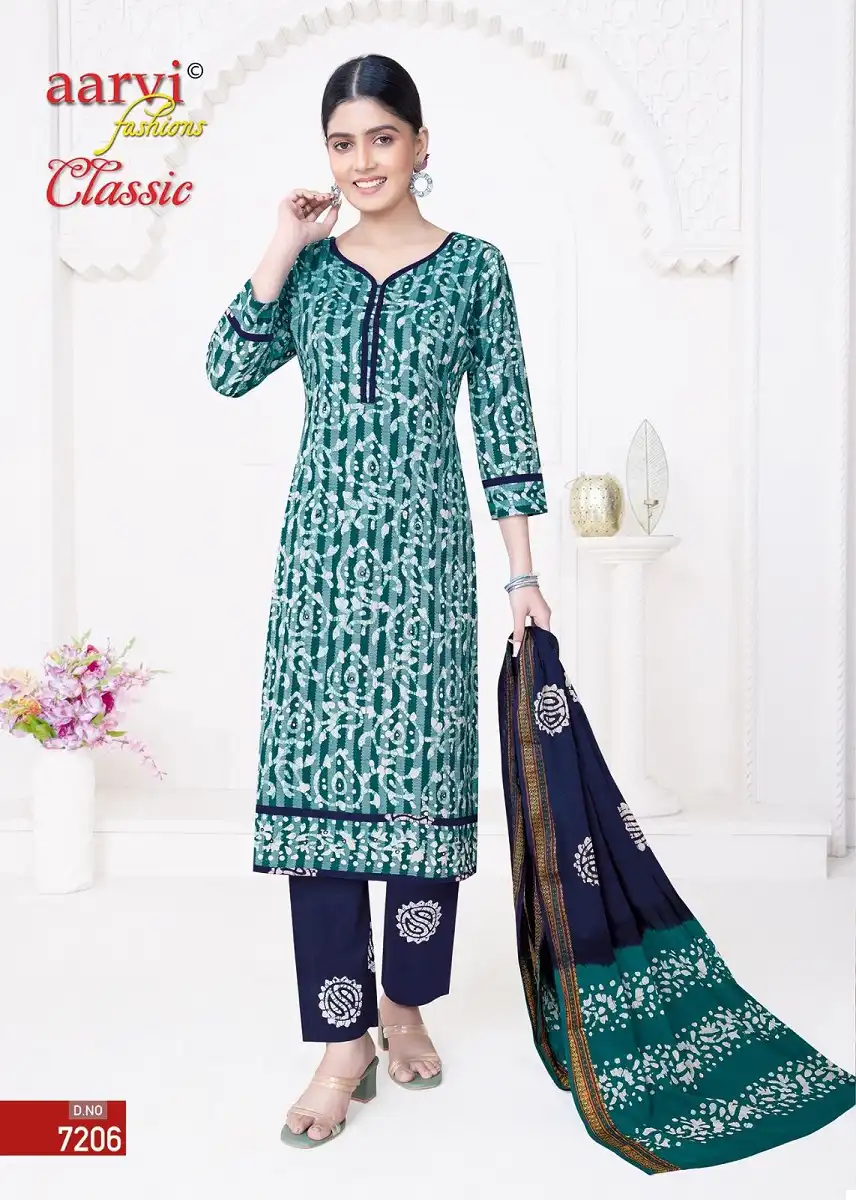 Aarvi Fashion Classic Vol-5 Heavy Weaving Chex Cotton Wholesale Readymade Suit Catalog - 8 Pcs Set — Wholesale Salwar Suits, MPA wholesale from Surat - Gallery Image 6