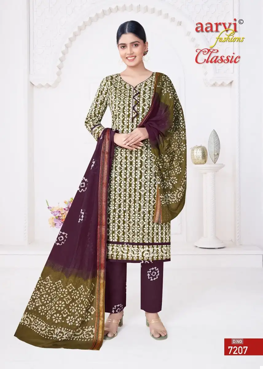 Aarvi Fashion Classic Vol-5 Heavy Weaving Chex Cotton Wholesale Readymade Suit Catalog - 8 Pcs Set — Wholesale Salwar Suits, MPA wholesale from Surat - Gallery Image 7