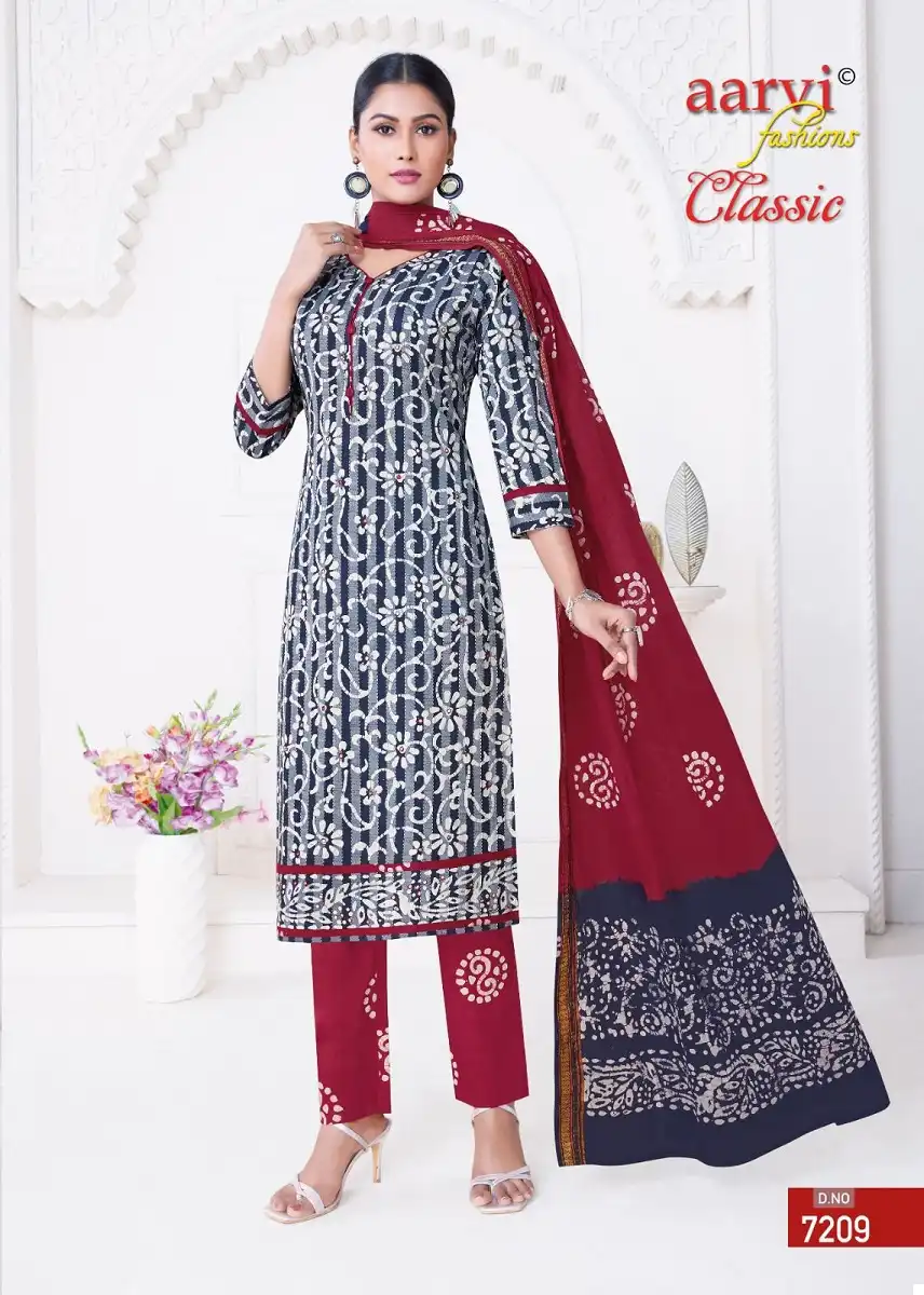 Aarvi Fashion Classic Vol-5 Heavy Weaving Chex Cotton Wholesale Readymade Suit Catalog - 8 Pcs Set — Wholesale Salwar Suits, MPA wholesale from Surat - Gallery Image 8