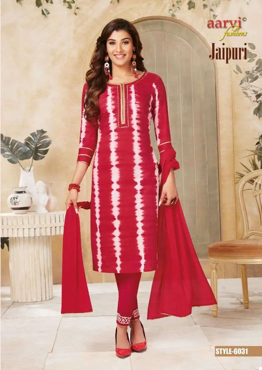 Aarvi Fashion Aarvi Jaipuri Vol 1 Pure Satin Cotton Wholesale Readymade Salwar Suit Catalog — Wholesale Salwar Suits, MPA wholesale from Surat - Gallery Image 2