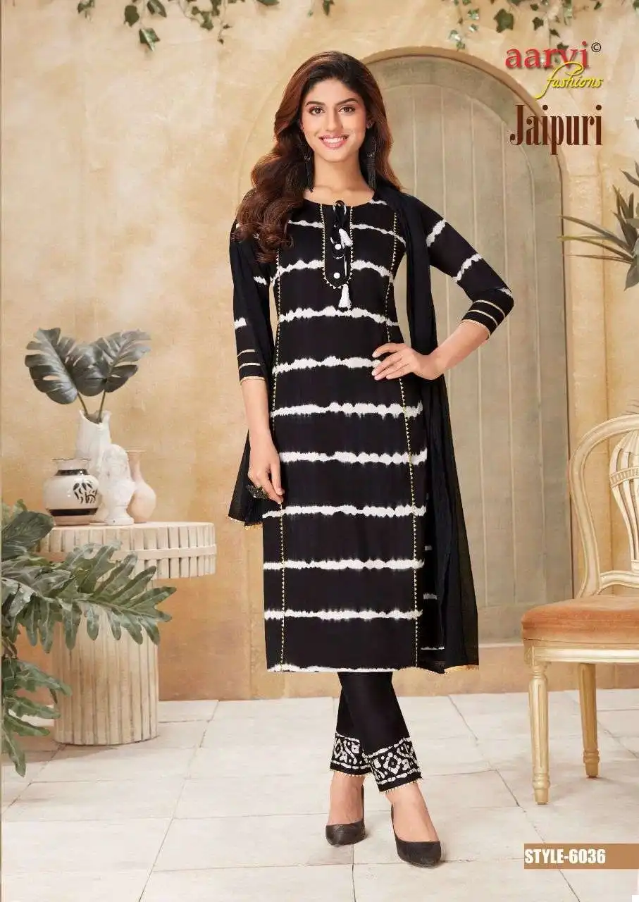 Aarvi Fashion Aarvi Jaipuri Vol 1 Pure Satin Cotton Wholesale Readymade Salwar Suit Catalog — Wholesale Salwar Suits, MPA wholesale from Surat - Gallery Image 3