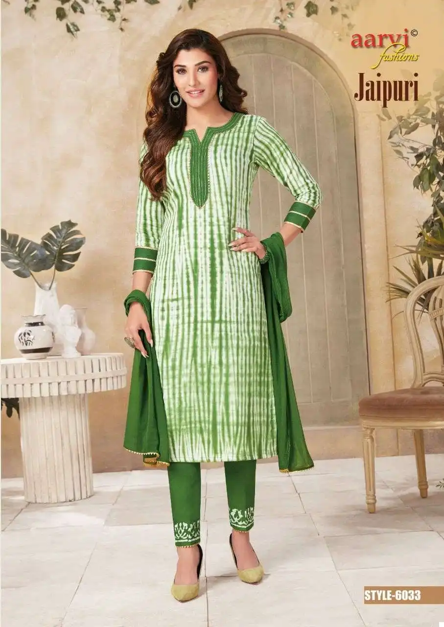 Aarvi Fashion Aarvi Jaipuri Vol 1 Pure Satin Cotton Wholesale Readymade Salwar Suit Catalog — Wholesale Salwar Suits, MPA wholesale from Surat - Gallery Image 4