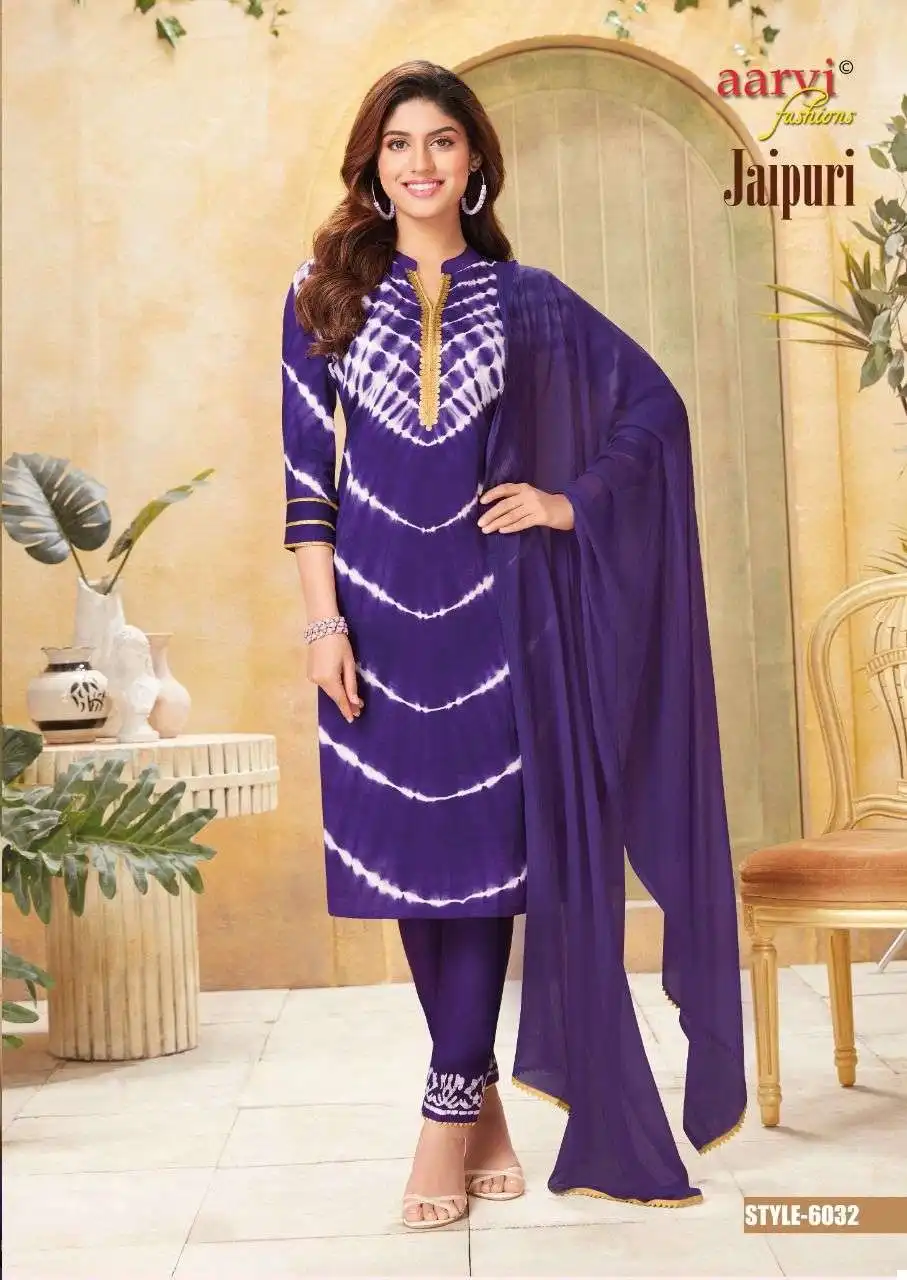Aarvi Fashion Aarvi Jaipuri Vol 1 Pure Satin Cotton Wholesale Readymade Salwar Suit Catalog — Wholesale Salwar Suits, MPA wholesale from Surat - Gallery Image 5