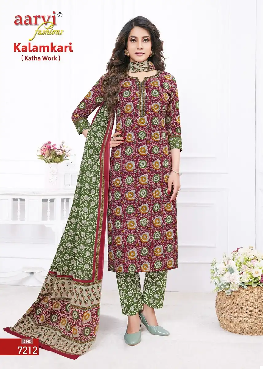 Aarvi Fashion Kalamkari Vol-1 Heavy Cotton Wholesale Readymade Suit Catalog - 10 Pcs Set — Wholesale Salwar Suits, MPA wholesale from Surat - Gallery Image 2
