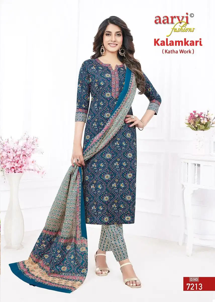 Aarvi Fashion Kalamkari Vol-1 Heavy Cotton Wholesale Readymade Suit Catalog - 10 Pcs Set — Wholesale Salwar Suits, MPA wholesale from Surat - Gallery Image 3