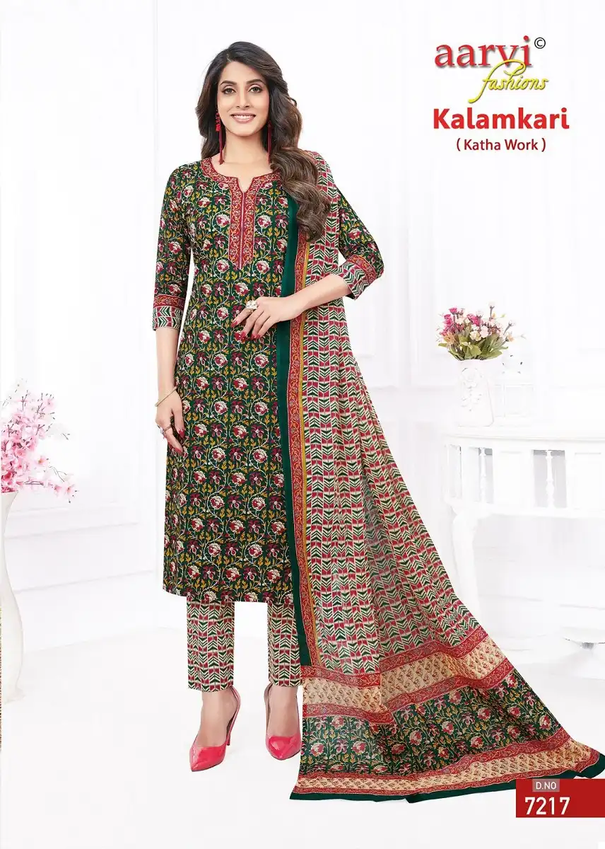 Aarvi Fashion Kalamkari Vol-1 Heavy Cotton Wholesale Readymade Suit Catalog - 10 Pcs Set — Wholesale Salwar Suits, MPA wholesale from Surat - Gallery Image 5