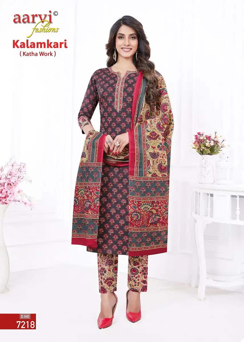Aarvi Fashion Kalamkari Vol-1 Heavy Cotton Wholesale Readymade Suit Catalog - 10 Pcs Set — Wholesale Salwar Suits, MPA wholesale from Surat - Gallery Image 8